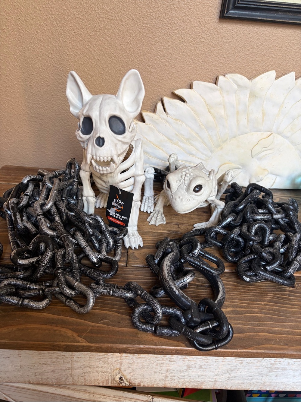 Hyde and EEK French Bulldog Skeleton Prop Frog Skeleton Prop with Chains